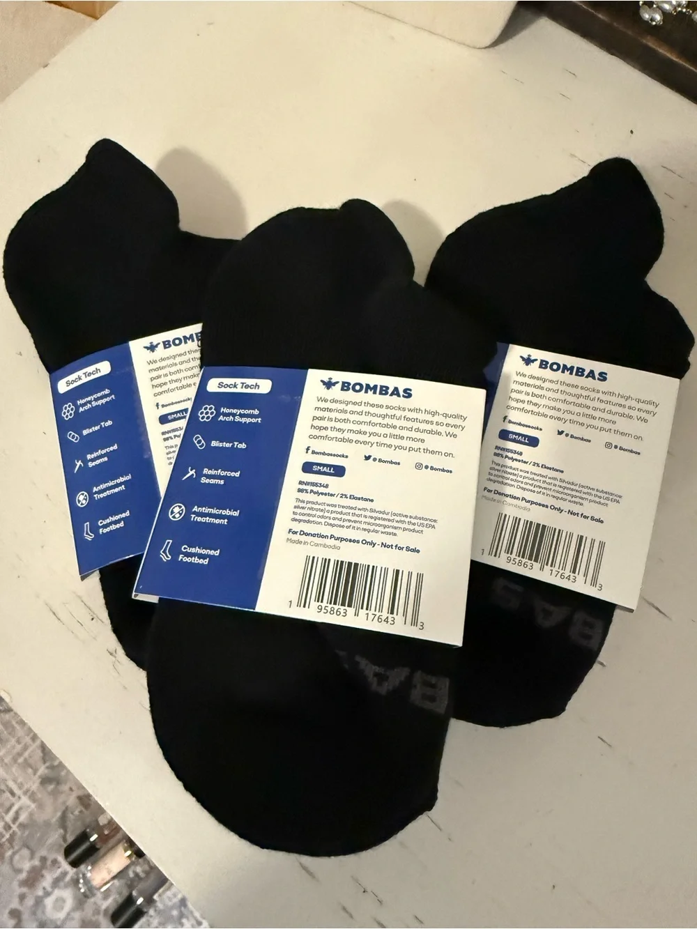 Bombas three pack women’s solid black